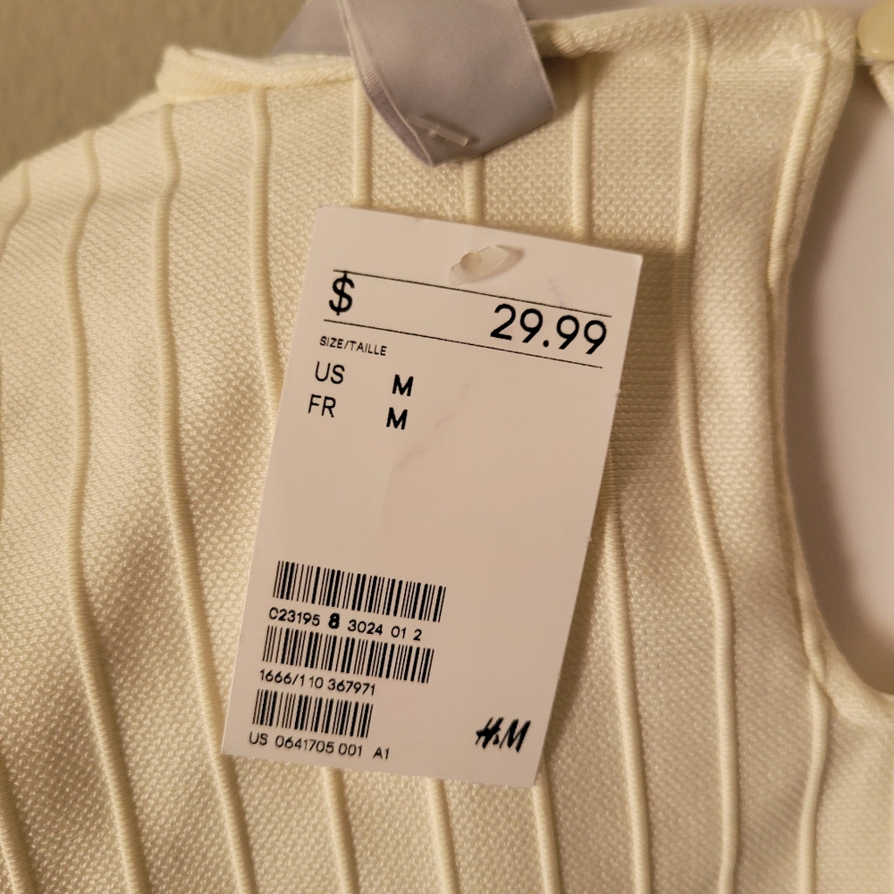 H&M Cream Ribbed Blouse - Picture 6 of 7